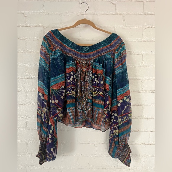 Camilla Tops - Camilla Blouse Rhinestone Embellishment Flowy Top Medium